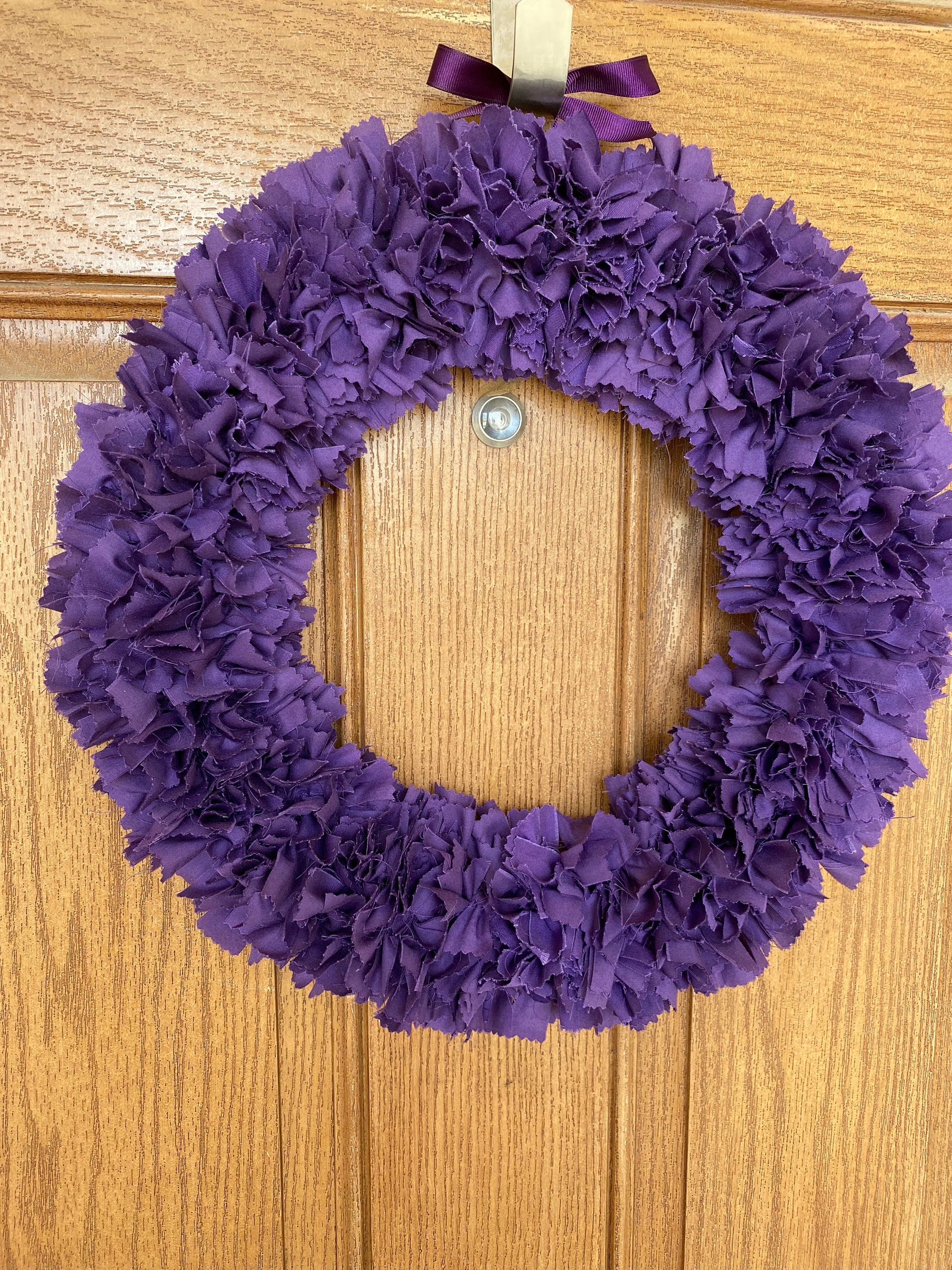 Purple Rag Design Handmade Purple Cotton Rag Wreath, Year-round Door Decor - Etsy