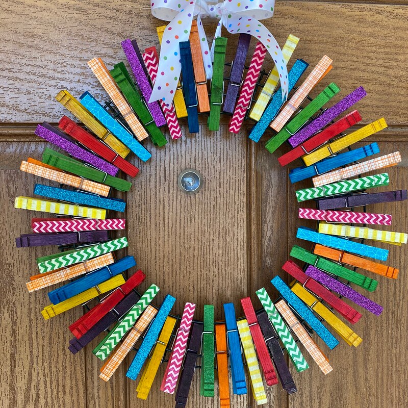 Summer Clothespin Wreath - Etsy