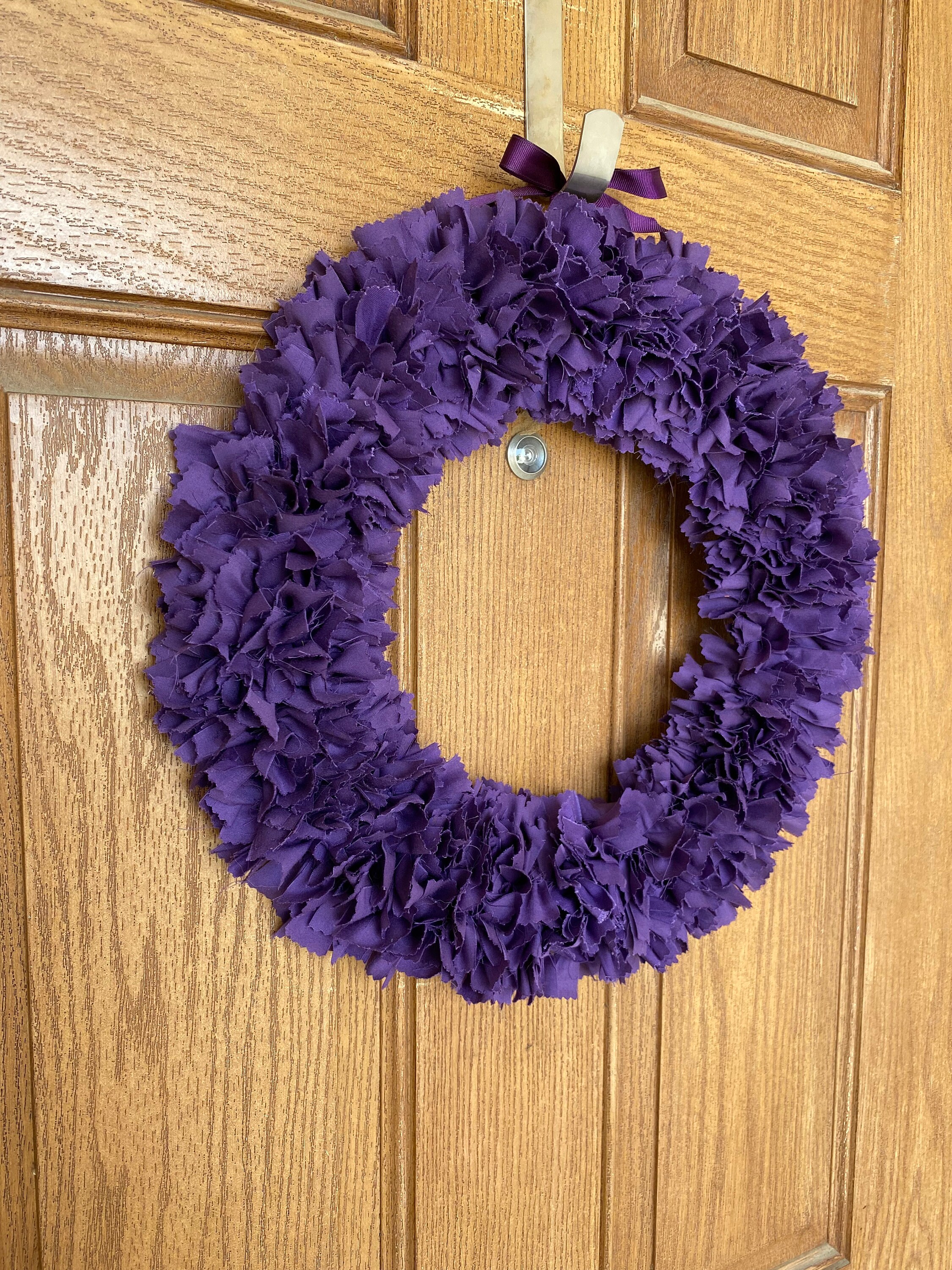 Purple Rag Design Handmade Purple Cotton Rag Wreath, Year-round Door Decor - Etsy