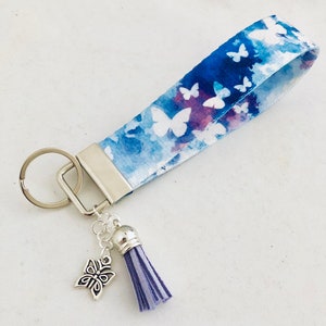 Acuarela Mariposa Key Fob Pulsera / Llavero