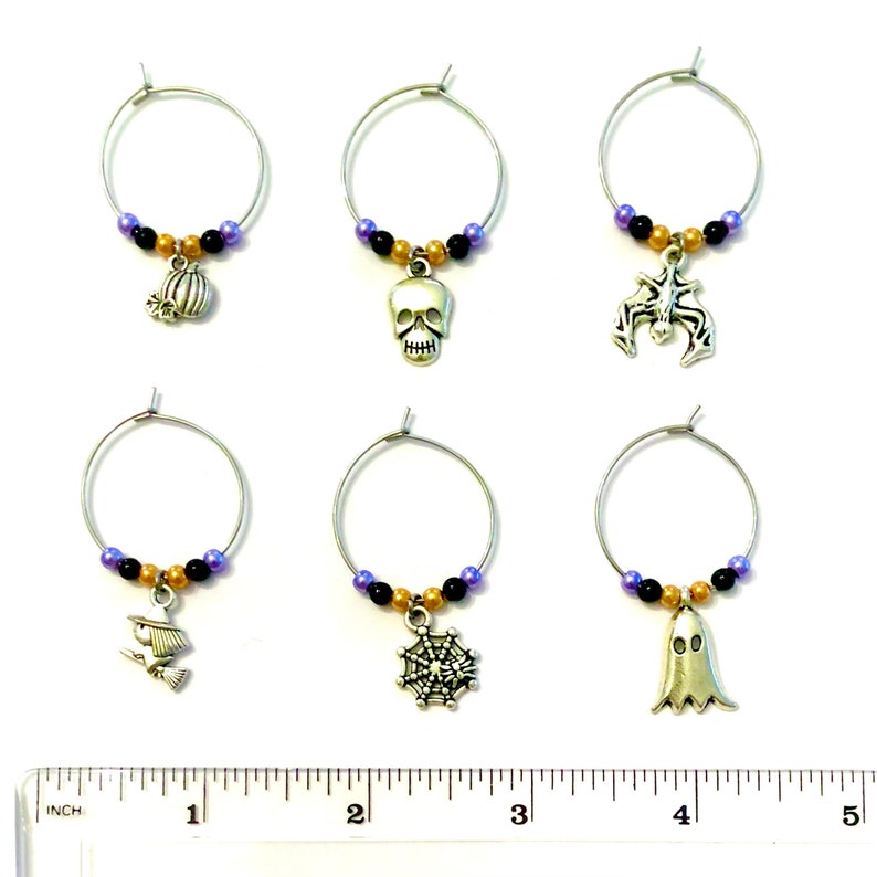 Halloween Wine Glass Charms Set of 6 image 4