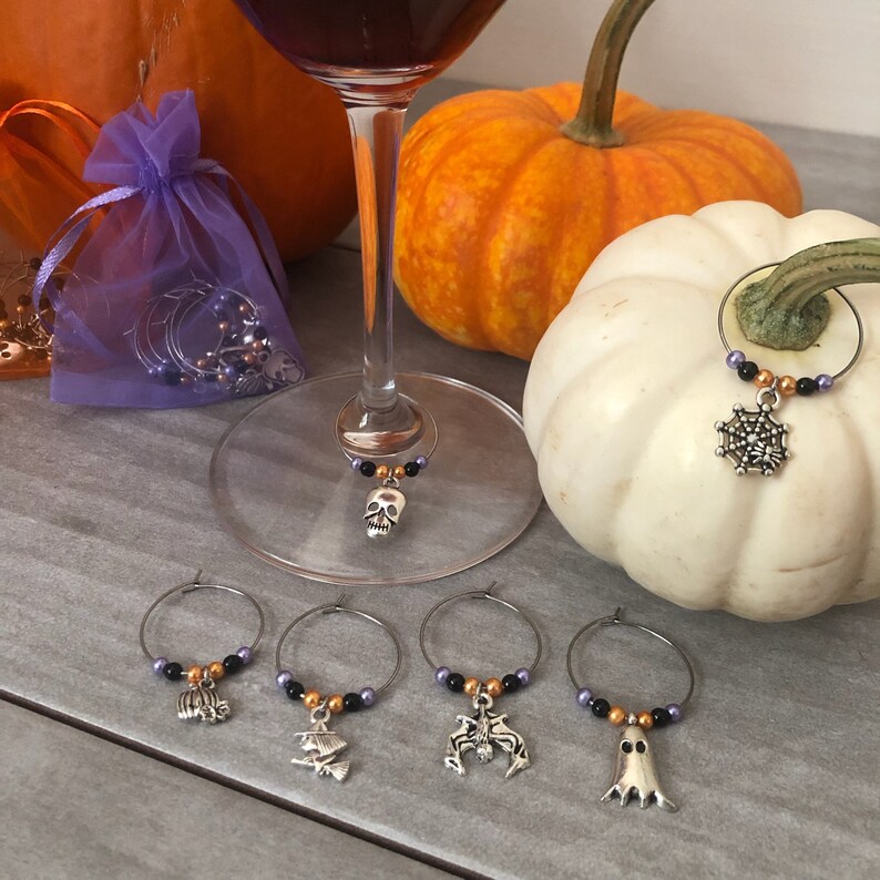 Halloween Wine Glass Charms Set of 6 image 1