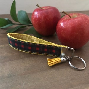 Plaid Key Fob Wristlet / Keychain