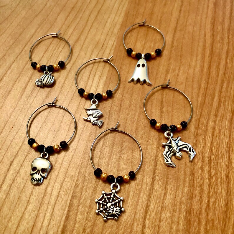 Halloween Wine Glass Charms Set of 6 image 3