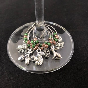 Forest Themed Wine Glass Charms (Customizable)