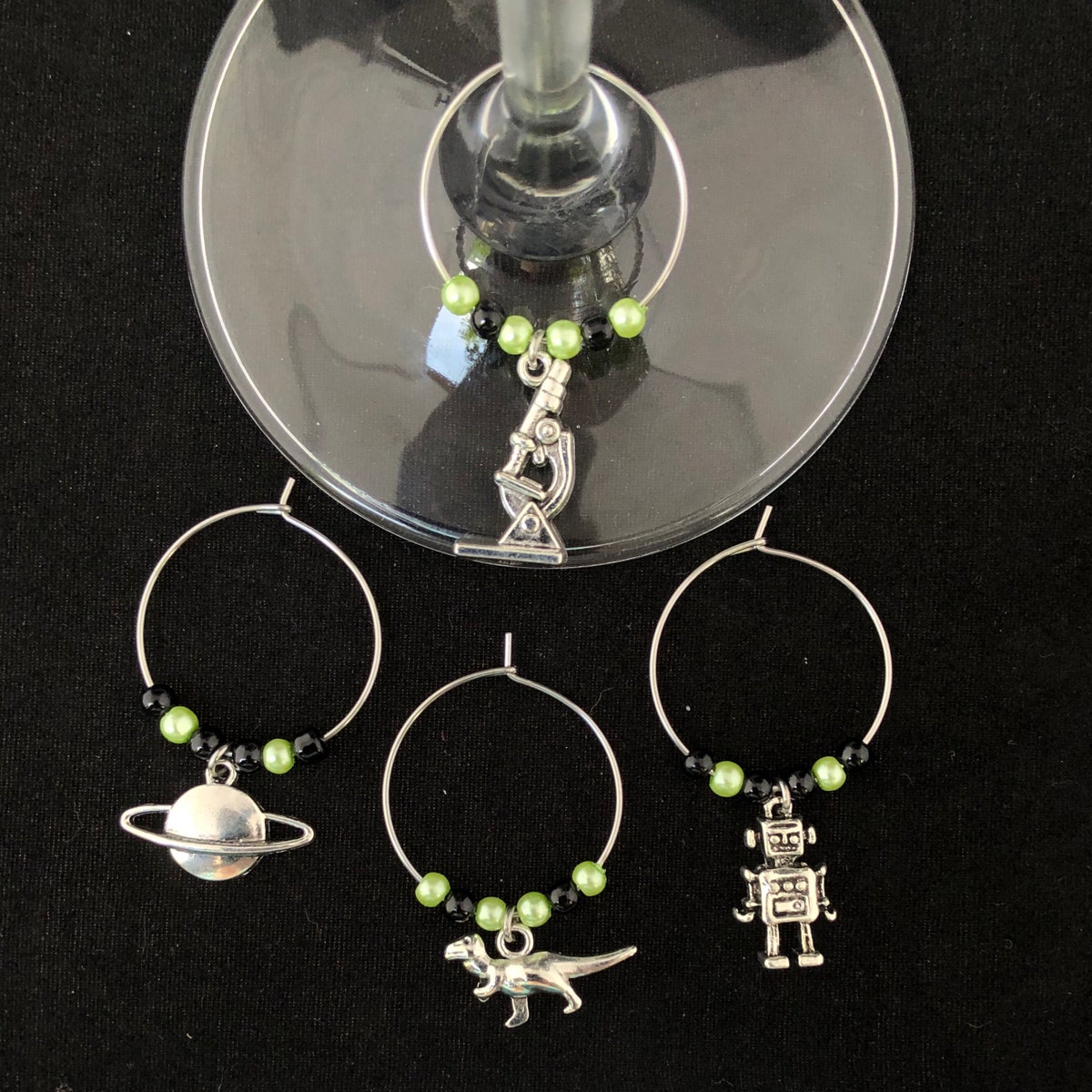 Nerdy Wine Glass Charms customizable - Etsy