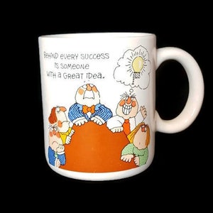 Poinçons Mugs Hallmark Mug Bureau Humour Collègue Cadeau Bureau Cadeau vintage Carte Hallmark Fabriquée au Japon Idées de travail Conseil d’administration Réunion patron