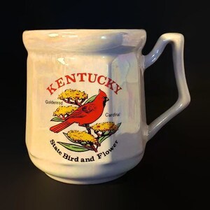 Kentucky Mug Iridescent Goldenrod Cardinal State Bird and Flower