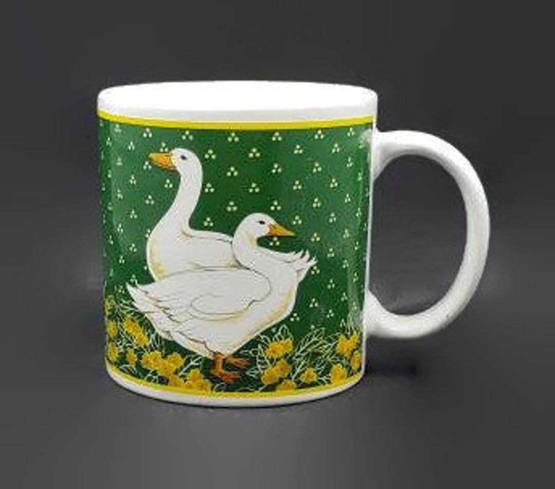 Goose Mug Schmid Gordon Fraser 1984 Green Yellow Vintage Mugs Etsy