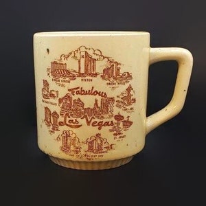 Tazza vintage di Las Vegas: Made in Japan Pottery, Hilton e Caesar's Palace