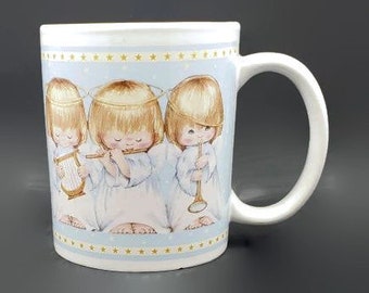 Vintage Hallmark Christmas Mug: Trio of Angels with Musical Instruments