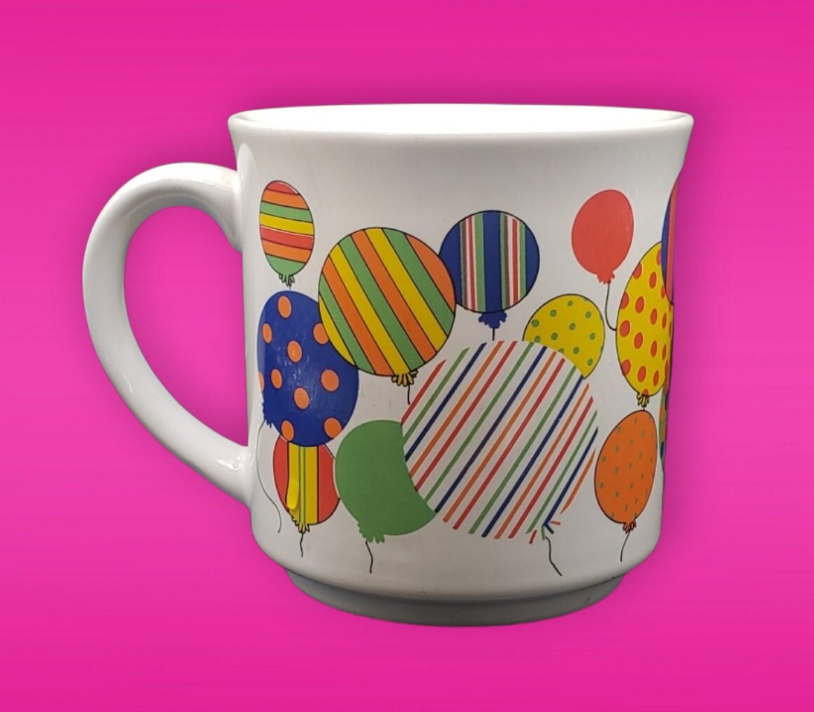 Vintage 1980s Balloon Mug: Zekman Design, Made in Japan