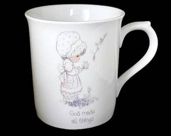 Precious Moments Mug: Enesco 1985 &quot;God Made All Things&quot;