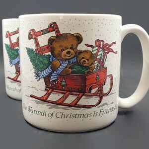Vintage Christmas Mugs: 1990s Holiday Bears & Snowman