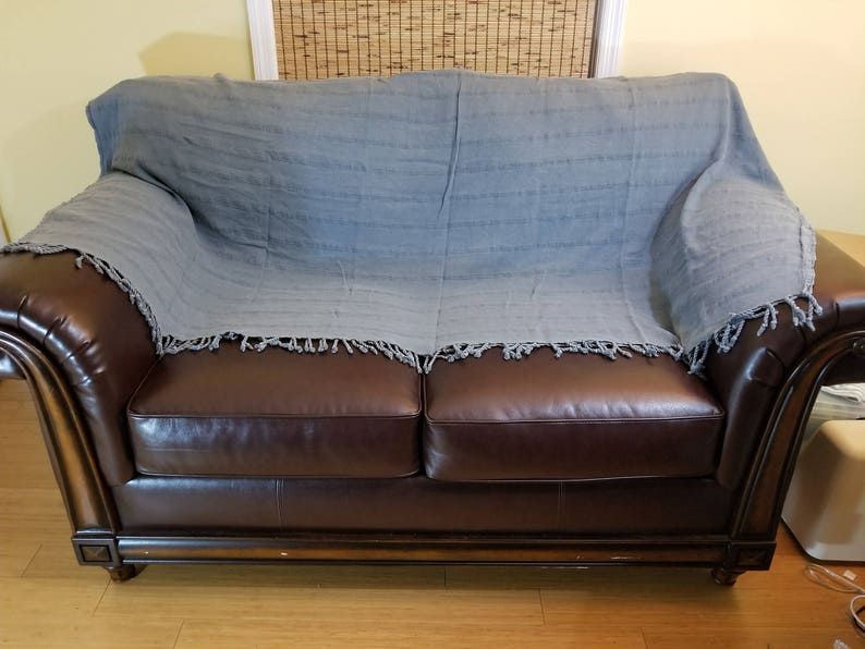 Denim Blue Grey Turkish Blanket / Throw Blanket Stonewashed Etsy