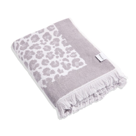 Animal Print Terry Cloth Turkish Towel XL Grey Leopard Print Plush Bath  Towel 100% Turkish Cotton Soft Large Terry Cloth Beach Towel 