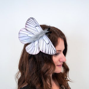 Gray Moth Hair Clip - Butterfly Costume - Handmade costume - Halloween costume