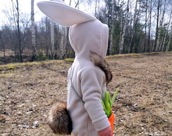 VERSANDFERTIG! Häschen Strampelanzug für Kinder - Kaninchen Kostüm - Handgemachtes Kostüm