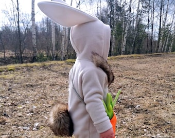 Bunny Onesie for Kids - Rabbit Costume - Handmade Costume