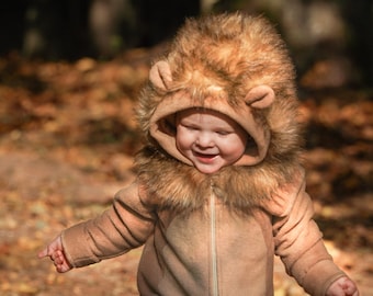 READY TO SHIP!  Lion Onesie for kids - Lion Costume - Kids Costume - Handmade costume - Halloween costume