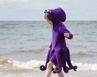 Reflective Octopus Costume for Kids - Ocean Animal Costume - Handmade Costume