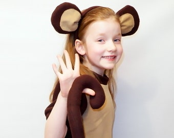 Disfraz de mono de lana hecho a mano: disfraz infantil para fiesta de Halloween