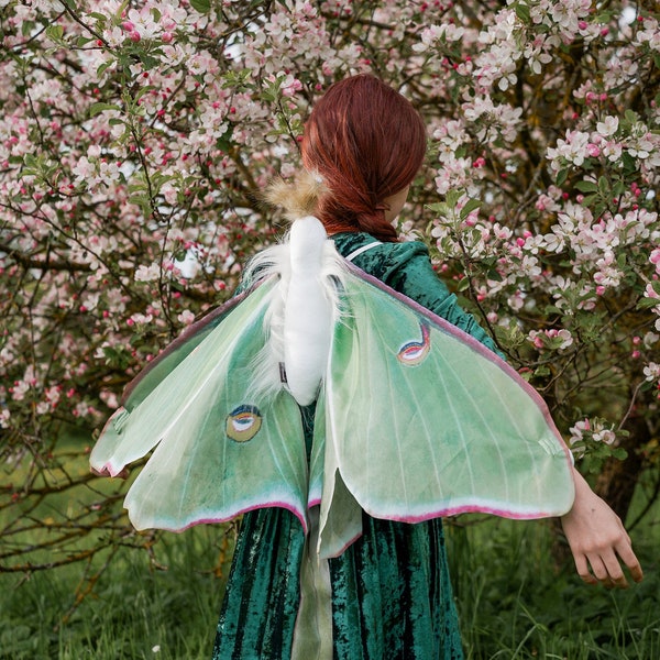 Luna Moth Costume for Kids - Luna Moth Wings - Butterfly costume - Handmade costume - Halloween costume