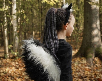 Skunk Tail and Ears for Kids - Costume Skunk - Costume fatto a mano - Costume di Halloween