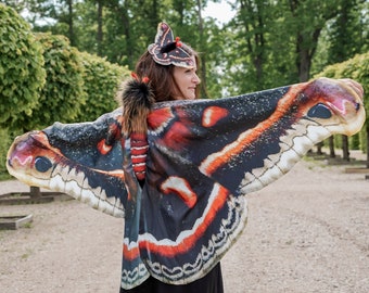 Disfraz de polilla Cercopia para adultos - Disfraz de mariposa - Disfraz hecho a mano - Disfraz de Halloween