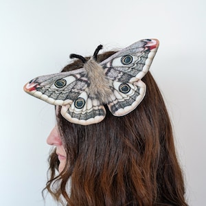 Emperor Moth Hair Clip - Butterfly Hair Clip - Handmade Costume - Halloween costume
