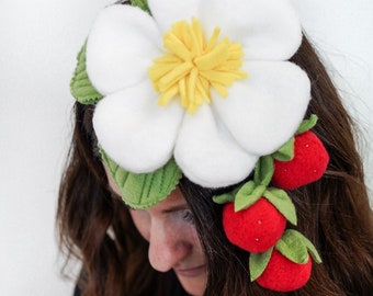 Strawberry Headband for Adults - Strawberry Costume - Handmade Costume