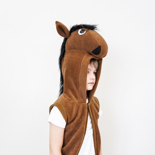 Costume de cheval - Hoodie de cheval - Gilet de cheval - Costume fait main - Costume d'Halloween