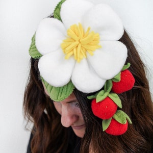 Strawberry Headband for Adults - Strawberry Costume - Handmade Costume