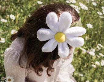 Gänseblümchen Stirnband für Erwachsene - Blumenmädchen Kostüm - Handgemachtes Kostüm - Blumenkostüm - Halloween Kostüm