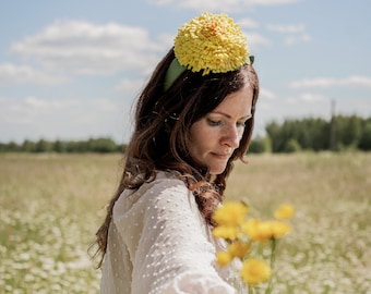 Dandelion Headband for Adults - Flower Girl Costume - Handmade Costume - Flower Costume - Halloween Costume