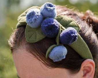 Blaubeer Stirnband für Erwachsene - Blaubeer Kostüm - Handgemachtes Kostüm - Obst Kostüm - Halloween Kostüm