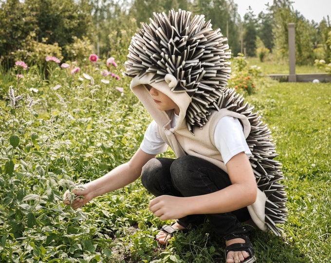 Handmade Fleece Hedgehog Costume Vest for Kids
