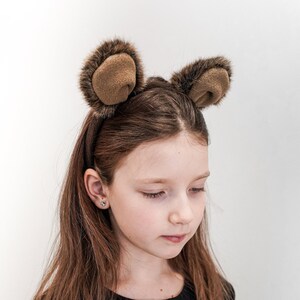Faux Fur Bear Ear Headband and Tail - Kids Handmade Costume