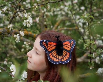 Monarch Butterfly Hair Clip - Butterfly Costume - Handmade costume - Halloween costume
