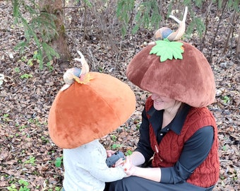 Mushroom Hat: Handmade Fleece Adult Halloween Costume