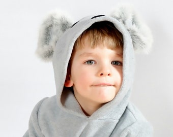 Koala Hoodie - Koala Costume - Toddler Hoodie - Kids Hoodie - Animal Hoodie - Handmade Costume - Halloween costume