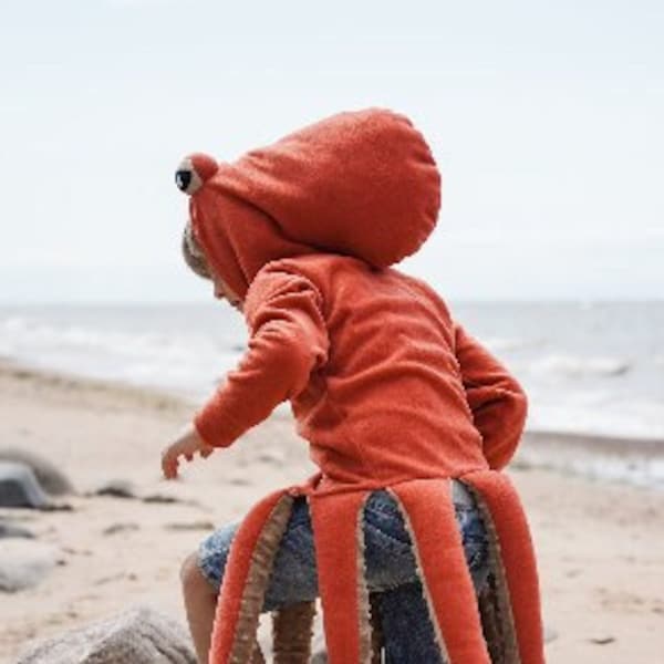 Sudadera con capucha de pulpo - Disfraz de sudadera con capucha de calamar - Disfraz de animal del océano - Disfraz de Halloween