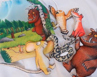 Gruffalo Plushies & Drawstring Bag: Handmade Fleece Toys