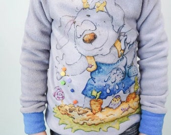 Bunny Hoodie für Kinder - Handgemachter Hasenpullover - Tierpullover - Handgemachtes Tierkostüm - Osterkostüm