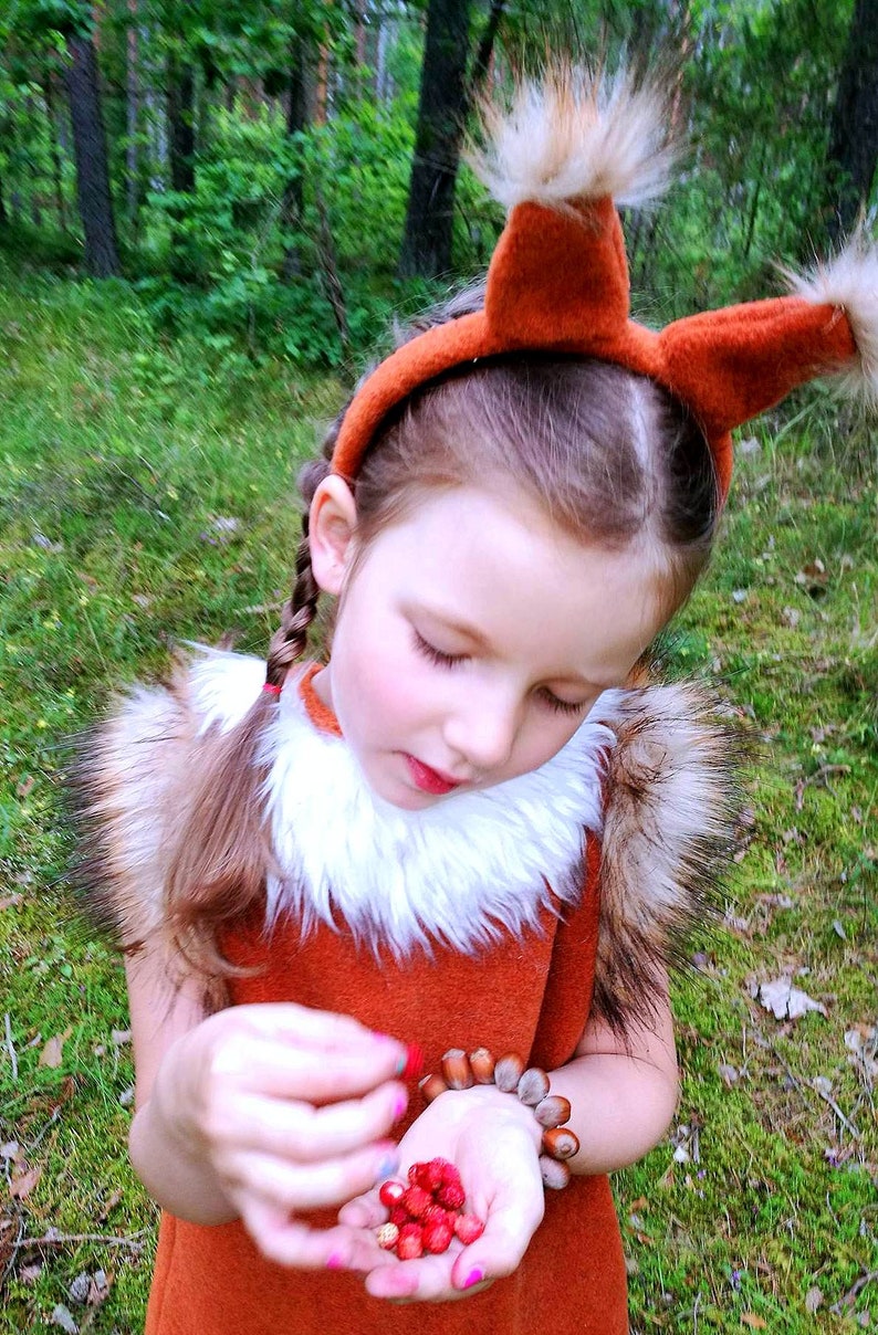 Squirrel girl costume/ Kids squirrel Costume/ squirrel dress up/ girl costu...