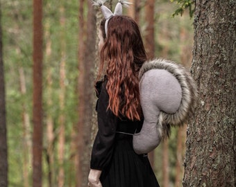 Squirrel Tail and Headband for Kids - Squirrel Costume - Handmade costume - Halloween costume