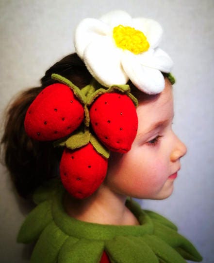 Strawberry headband costume for girls