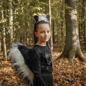 Skunk Tail and Ears for Kids Skunk Costume Handmade Costume Halloween Costume image 5