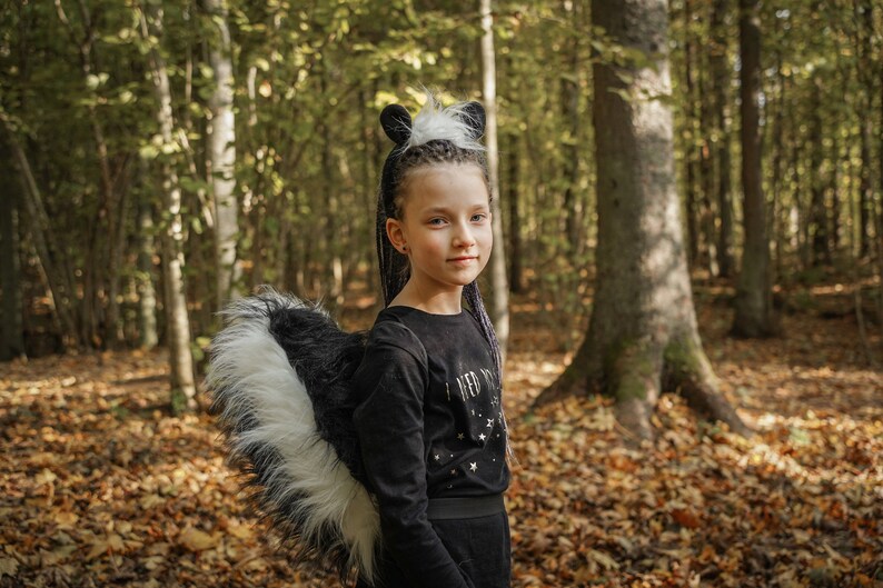 Skunk Tail and Ears for Kids Skunk Costume Handmade Costume Halloween Costume image 5