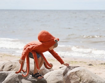 Handmade Octopus Hoodie Costume - Ocean Animal Halloween